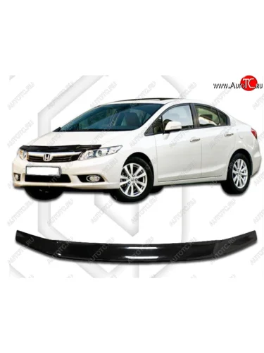Дефлектор капота CA-Plastic (Classic черный) Honda Civic  FB (2011-2016) седан