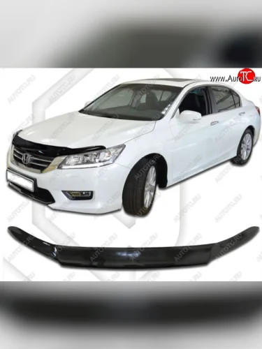 Дефлектор капота CA-Plastic (Classic черный) Honda Accord 9 CR седан дорестайлинг (2013-2016)