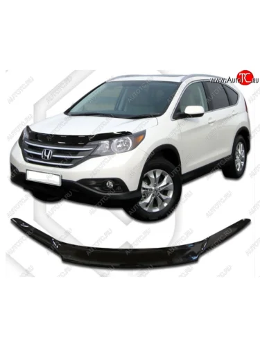 Дефлектор капота CA-Plastic (Classic черный) Honda CR-V RM1,RM3,RM4 дорестайлинг (2012-2015)