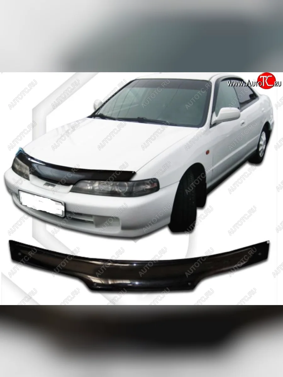 Дефлектор капота CA-Plastic Honda Integra DB6,DB7,DB8,DB9 седан дорестайлинг (1993-1995) (Classic черный, Без надписи)  в Самаре Самарской области