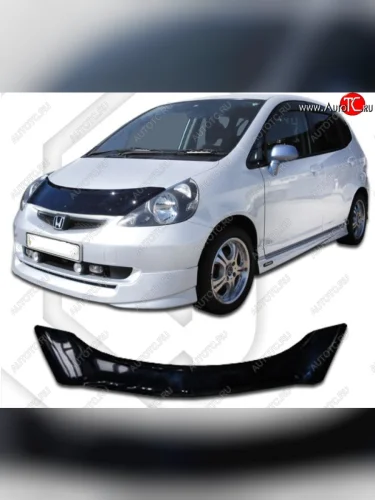Дефлектор капота CA-Plastic (Classic черный) Honda Jazz (2001-2008)