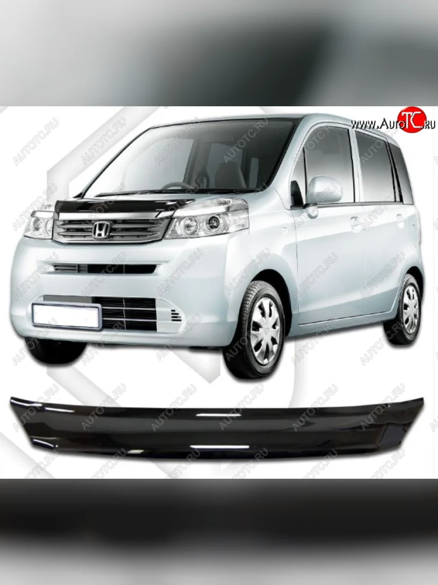 Дефлектор капота CA-Plastic Honda Life (2010-2014) (Classic черный, Без надписи)  в Самаре Самарской области