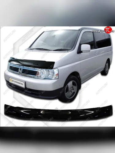 Дефлектор капота (RF3-RF8) CA-Plastic (Classic черный) Honda StepWagon RF3,RF4 минивэн дорестайлинг (2001-2003)