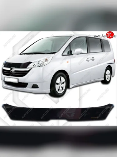 Дефлектор капота CA-Plastic (Classic черный) Honda StepWagon RG минивэн дорестайлинг (2005-2007)
