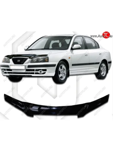 Дефлектор капота CA-Plastic (Classic черный) Hyundai Elantra XD седан дорестайлинг (2000-2003)