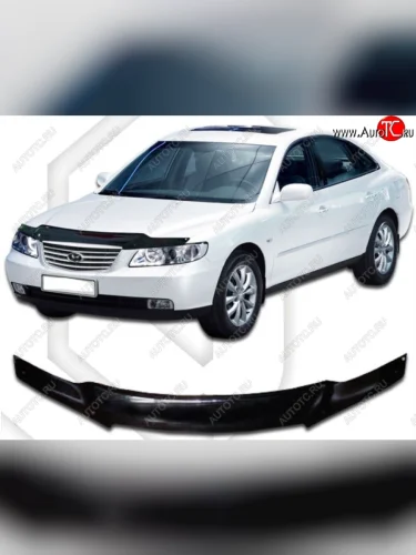 Дефлектор капота CA-Plastic (Classic черный) Hyundai Grandeur TG дорестайлинг (2005-2009)