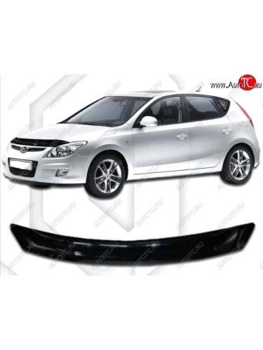 Дефлектор капота CA-Plastic (Classic черный) Hyundai I30 FD универсал рестайлинг (2010-2012)