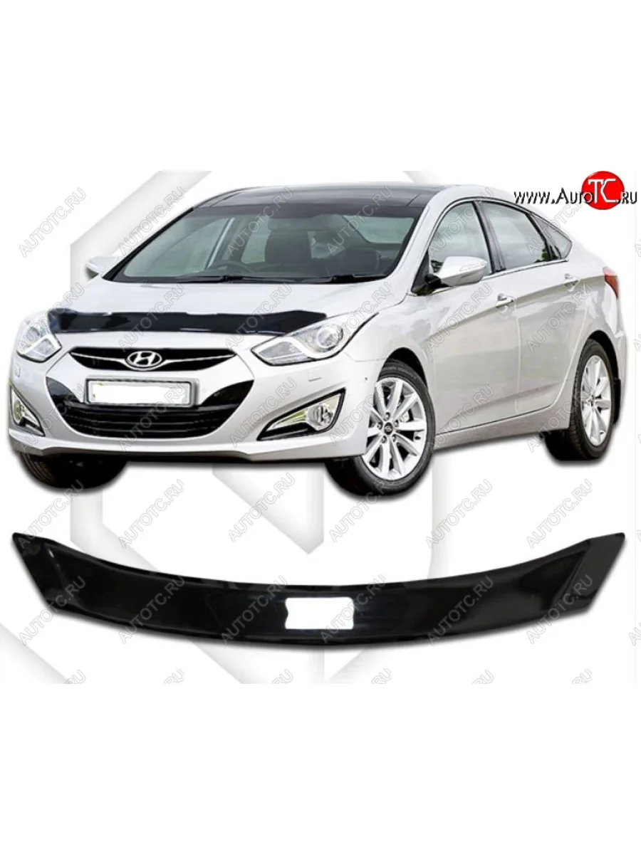 Дефлектор капота CA-Plastic Hyundai I40 1 VF дорестайлинг седан (2011-2015) (Classic черный, Без надписи)  в Керчи Республика Крым