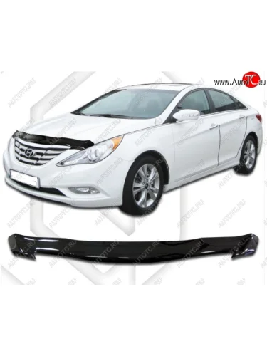 Дефлектор капота CA-Plastic (Classic черный) Hyundai Sonata YF (2009-2014)