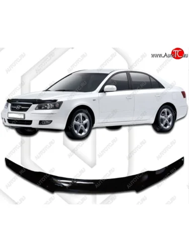 Дефлектор капота CA-Plastic (Classic черный) Hyundai Sonata NF дорестайлинг (2004-2008)