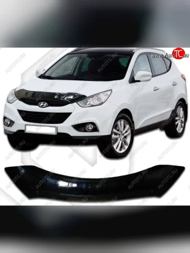 Дефлектор капота CA-Plastic (Classic черный) Hyundai Tucson LM (2010-2017)