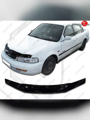 Дефлектор капота CA-Plastic (Classic черный) Isuzu Gemeni MJ4,MJ5,MJ6 седан (1997-2000)
