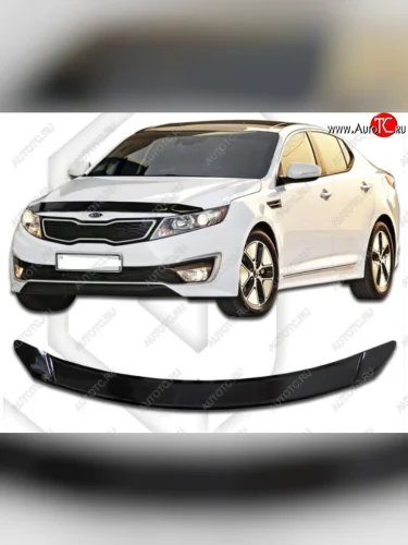 Дефлектор капота CA-Plastic (серия Classic черный) KIA Optima 3 TF дорестайлинг седан (2010-2013)