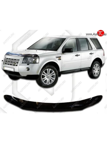Дефлектор капота CA-Plastic (Classic черный) Land Rover Freelander L359 1-ый рестайлинг (2010-2012)