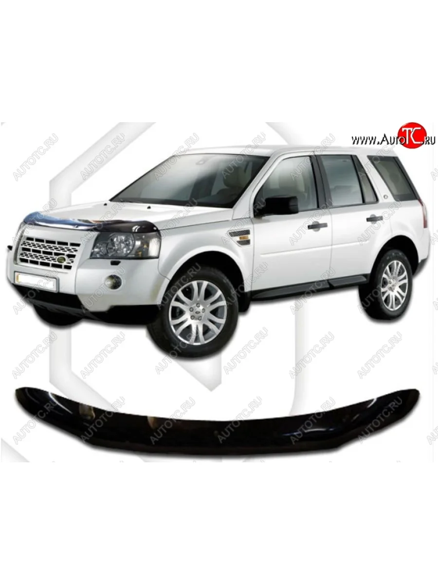 Дефлектор капота CA-Plastic Land Rover Freelander L359 1-ый рестайлинг (2010-2012) (Classic черный, Без надписи)  в Керчи Республика Крым