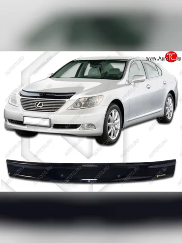 Дефлектор капота CA-Plastic (Classic черный) Lexus LS460 XF40 дорестайлинг (2006-2009)