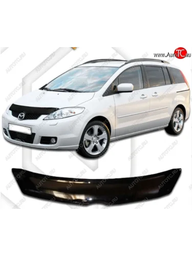 Дефлектор капота CA-Plastic (серия Classic черный) Mazda 5 (2005-2010)