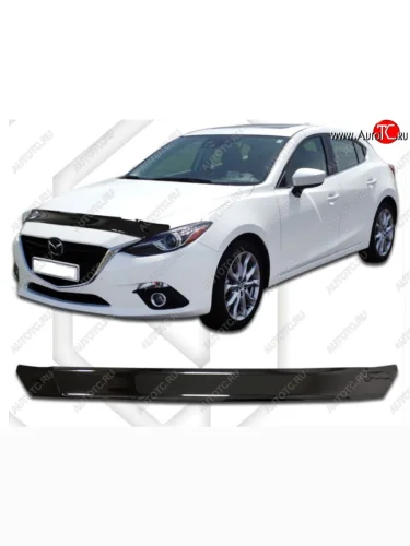Дефлектор капота CA-Plastic (Classic черный) Mazda 3/Axela BM дорестайлинг, хэтчбэк (2013-2016)
