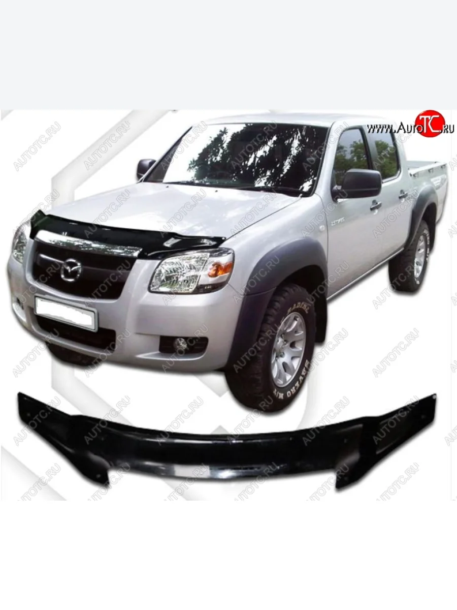 Дефлектор капота CA-Plastic Mazda BT-50 (2006-2011) (Classic черный, Без надписи)  в Керчи Республика Крым