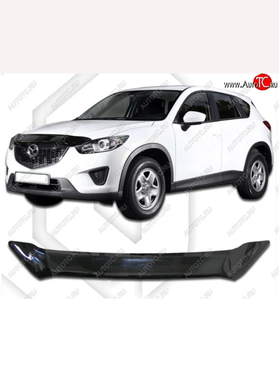 Дефлектор капота CA-Plastic Mazda CX-5 KE рестайлинг (2015-2017) (Classic черный, Без надписи)  с доставкой в г. Керчь