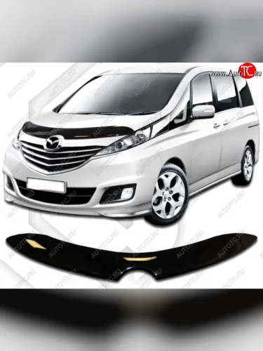 Дефлектор капота CA-Plastic (Classic черный) Mazda Biante (2008-2018)