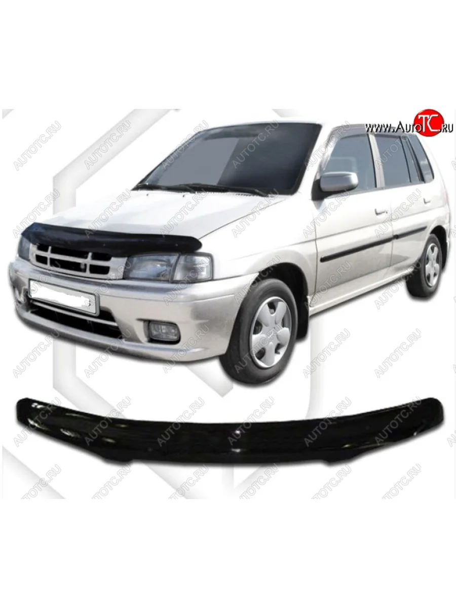Дефлектор капота CA-Plastic Mazda Demio 1 DW дорестайлинг (1996-1999) (Classic черный, Без надписи)  в Керчи Республика Крым
