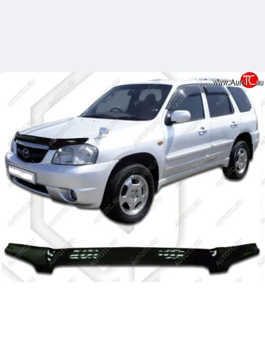 Дефлектор капота CA-Plastic (серия Classic черный) Mazda Tribute  дорестайлинг (2000-2007)