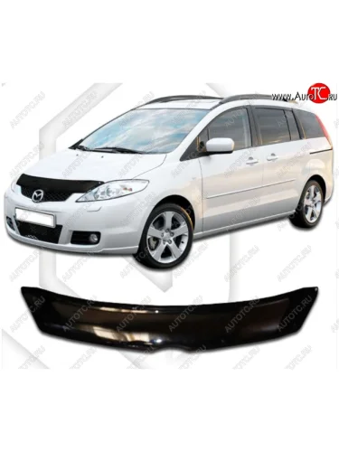 Дефлектор капота CA-Plastic (серия Classic черный) Mazda Premacy (2005-2010)