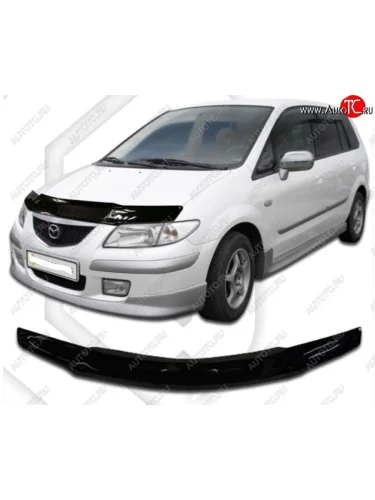 Дефлектор капота CA-Plastic (Classic черный) Mazda Premacy (1999-2004)