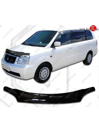 Дефлектор капота CA-Plastic (Classic черный) Mitsubishi Dion CR6W,CR9W дорестайлинг (2000-2002)