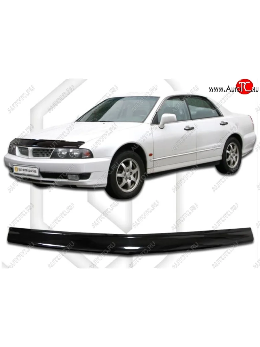 Дефлектор капота CA-Plastic Mitsubishi Diamante (1995-2005) (Classic черный, Без надписи)  в Керчи Республика Крым