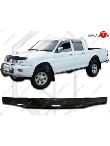 Дефлектор капота CA-Plastic (Classic черный) Mitsubishi L200 3 K74T рестайлинг (2005-2006)