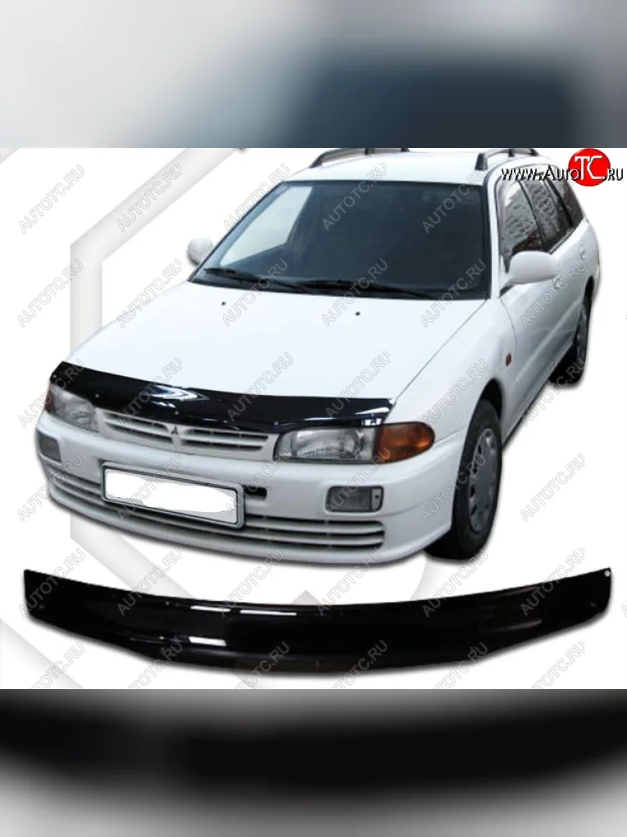 Дефлектор капота CA-Plastic Mitsubishi Libero  дорестайлинг (1992-1995) (Classic черный, Без надписи)  в Воронеже Воронежской области