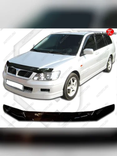Дефлектор капота CA-Plastic (Classic черный) Mitsubishi Lancer 9 CS универсал 1-ый рестайлинг (2003-2005)
