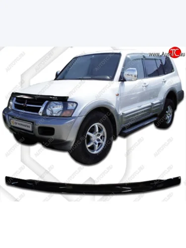 Дефлектор капота CA-Plastic (Classic черный) Mitsubishi Montero V90 5 дв. дорестайлинг (2006-2011)