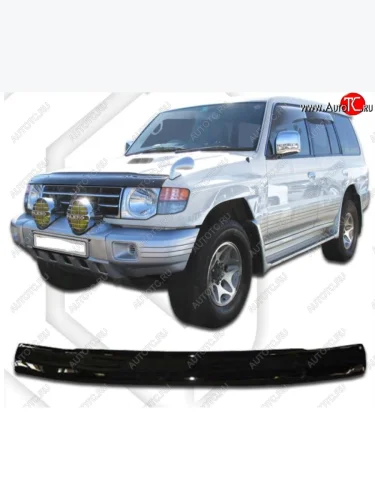 Дефлектор капота CA-Plastic (Classic черный) Mitsubishi Pajero 2 V30/V40 5 дв. дорестайлинг (1991-1997)