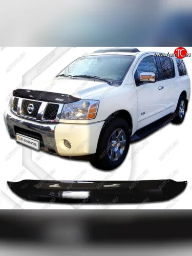 Дефлектор капота CA-Plastic (Classic черный) Nissan Armada TA60 дорестайлинг (2003-2007)