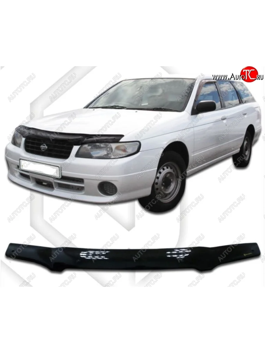 Дефлектор капота CA-Plastic Nissan Expert дорестайлинг (1998-2002) (Classic черный, Без надписи)  в Самаре Самарской области