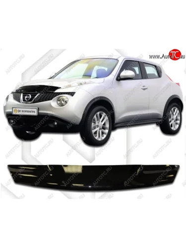 Дефлектор капота CA-Plastic (серия Classic черный) Nissan Juke 1 YF15 дорестайлинг (2010-2014)