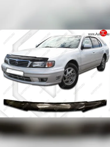 Дефлектор капота (A32, HA32, PA32) CA-Plastic (Classic черный) Nissan Maxima A32 (1994-2000)
