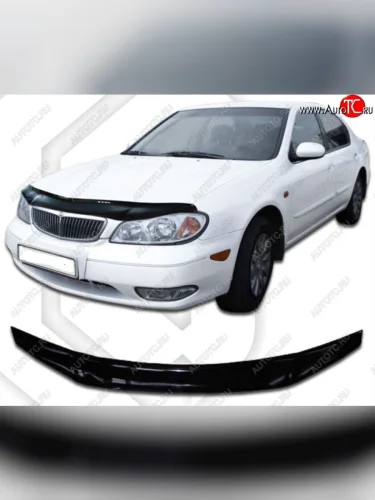 Дефлектор капота (33) CA-Plastic (Classic черный) Nissan Maxima A33 дорестайлинг (2000-2003)