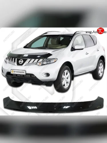 Дефлектор капота CA-Plastic (Classic черный) Nissan Murano 2 Z51 рестайлинг (2010-2016)
