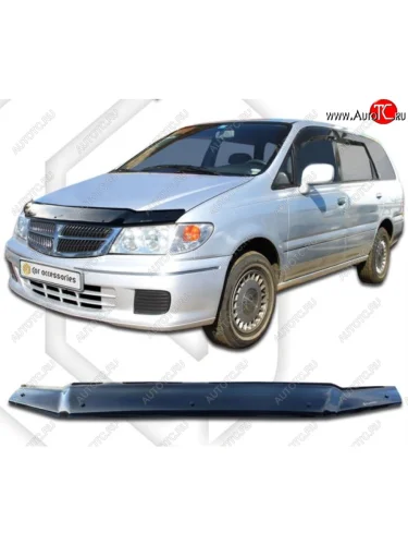 Дефлектор капота CA-Plastic (серия Classic черный) Nissan Presage  U30 (1998-2001) дорестайлинг