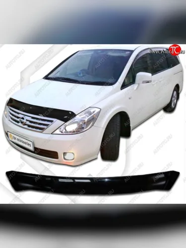 Дефлектор капота CA-Plastic (Classic черный) Nissan Presage (2003-2009)