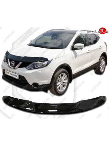 Дефлектор капота CA-Plastic (Classic черный) Nissan Qashqai 2 J11 дорестайлинг (2013-2019)