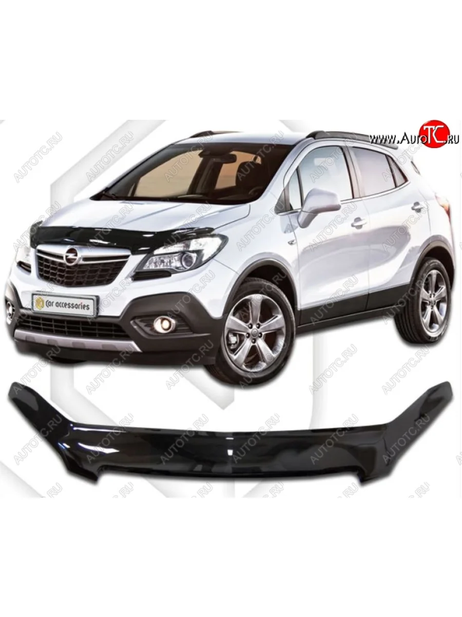 Дефлектор капота CA-Plastic Opel Mokka  дорестайлинг (2012-2016) (Classic черный, Без надписи)  в Воронеже Воронежской области