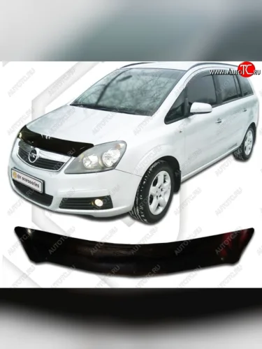 Дефлектор капота CA-Plastic (Classic черный) Opel Zafira В дорестайлинг (2005-2008)