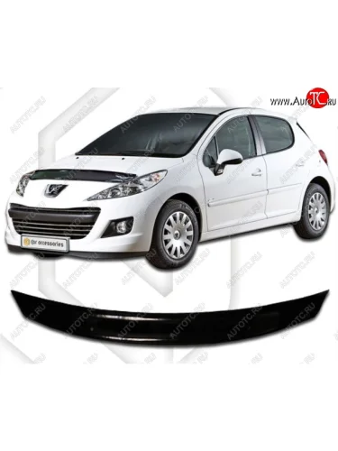 Дефлектор капота CA-Plastic (Classic черный) Peugeot 207 WC хэтчбэк 5 дв. дорестайлинг (2006-2009)