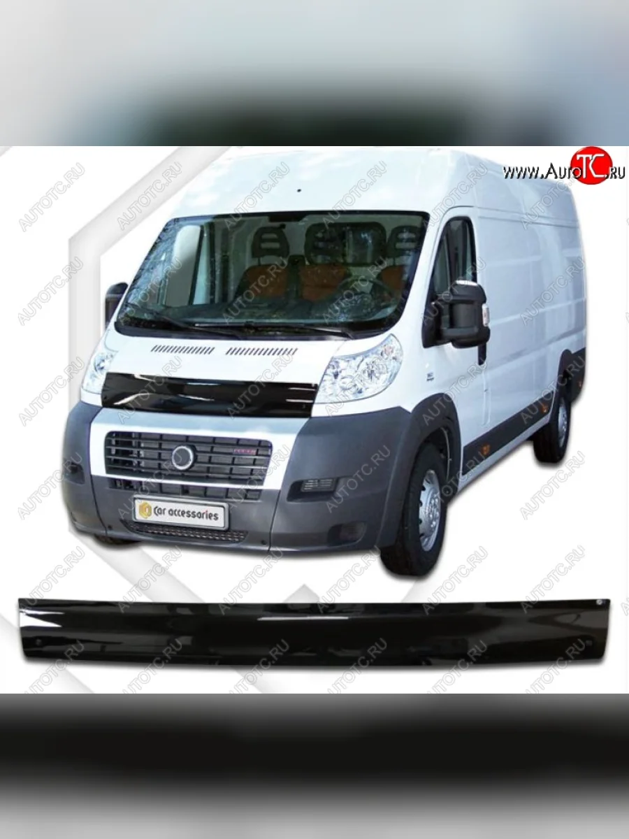 Дефлектор капота CA-Plastic Peugeot Boxer 250 (2006-2014) (Classic черный, Без надписи)  в Самаре Самарской области