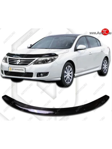 Дефлектор капота CA-Plastic (Classic черный) Renault Latitude (2010-2018)